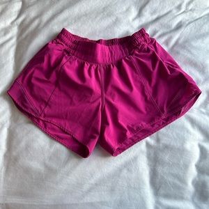Magenta hotty hot Lululemon shorts, size 4, 4in